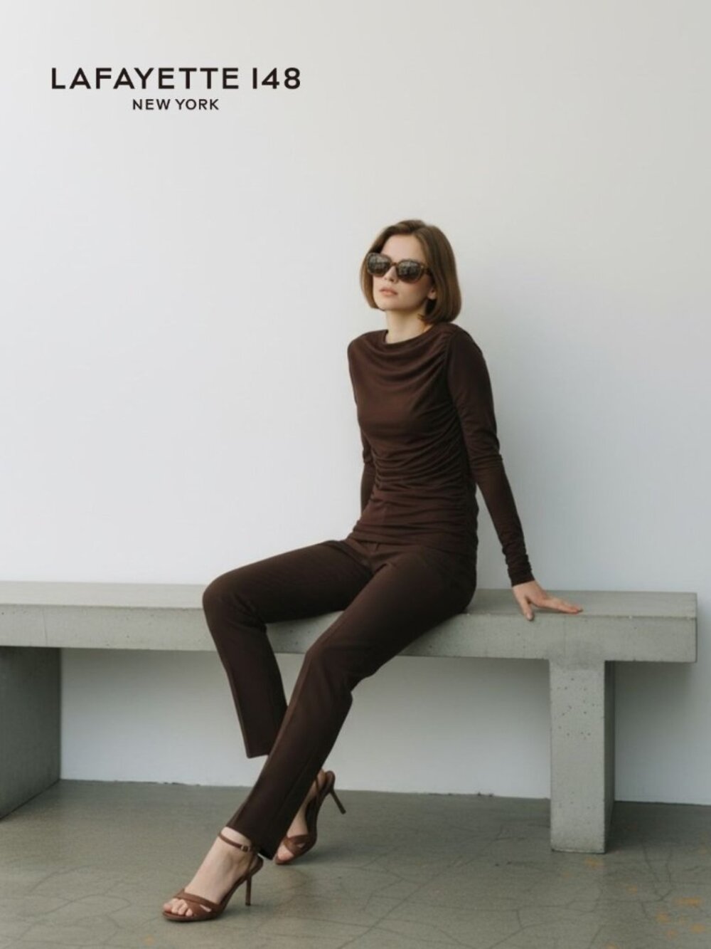 Lafayette 148 Acclaimed Stretch Slim Pintuck City Wool Blend Stanton Trousers